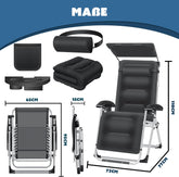 Tuinstoel - Ligstoel - Verstelbaar - Opvouwbaar - Zwart - KESSER®